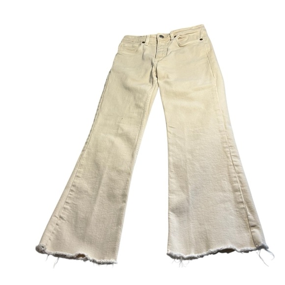 Zara Straight Cropped Raw Hem Jeans Sz 2 - Picture 4 of 12